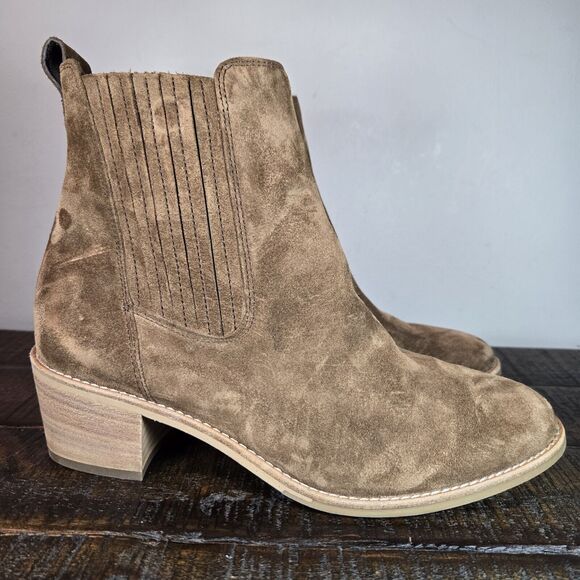Paul Green Sante Womens Size 7 US Heeled Chelsea Boots Zip Brown Leather 4.5 UK - Picture 1 of 12